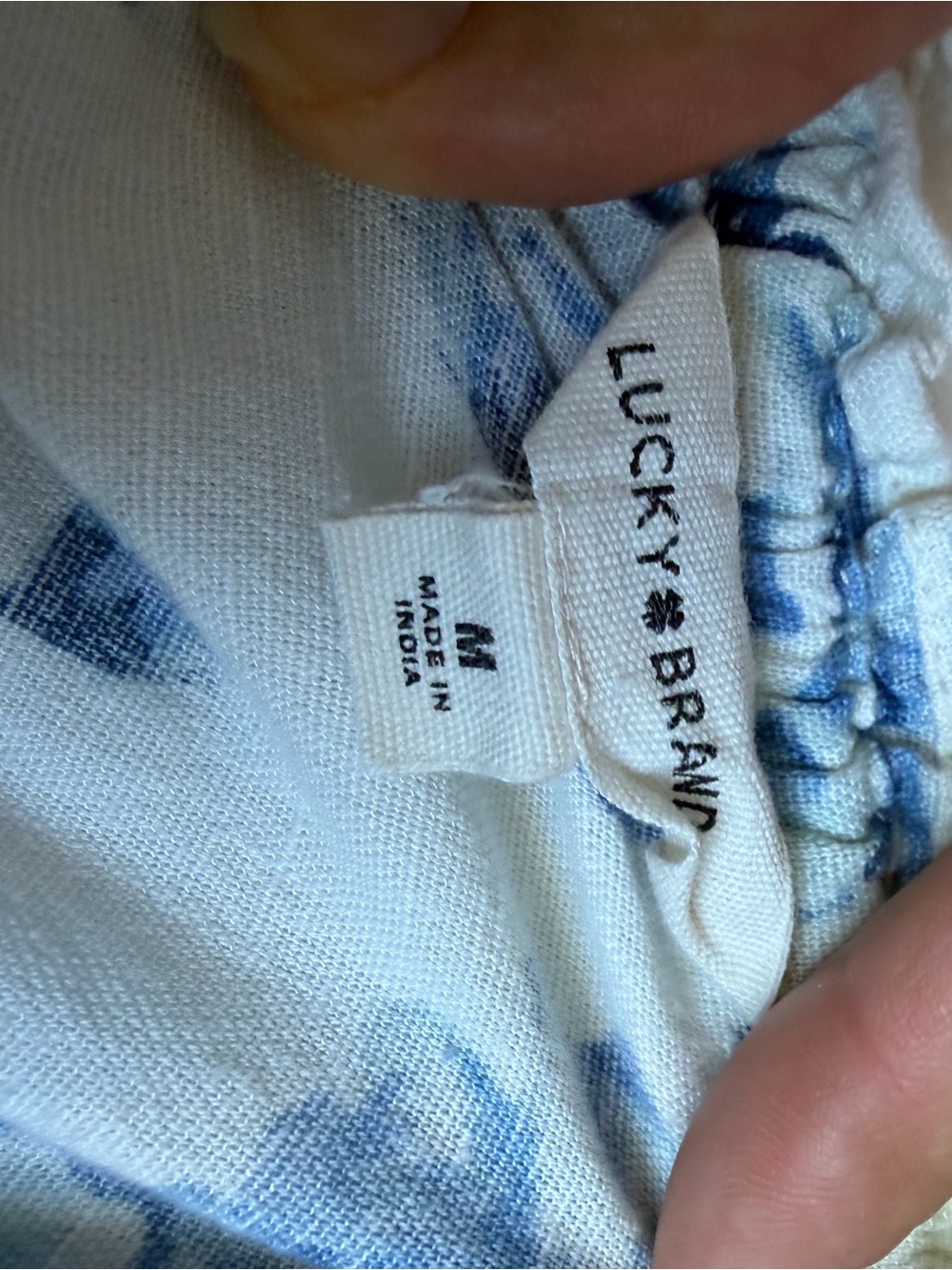 Lucky Brand Floral Puff Sleeve Cotton Bubble Top Size M - Picture 8 of 9